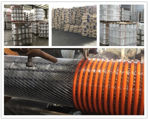Material of Heavy Duty PVC Fabric Reinforced Suction Hose Corrugated