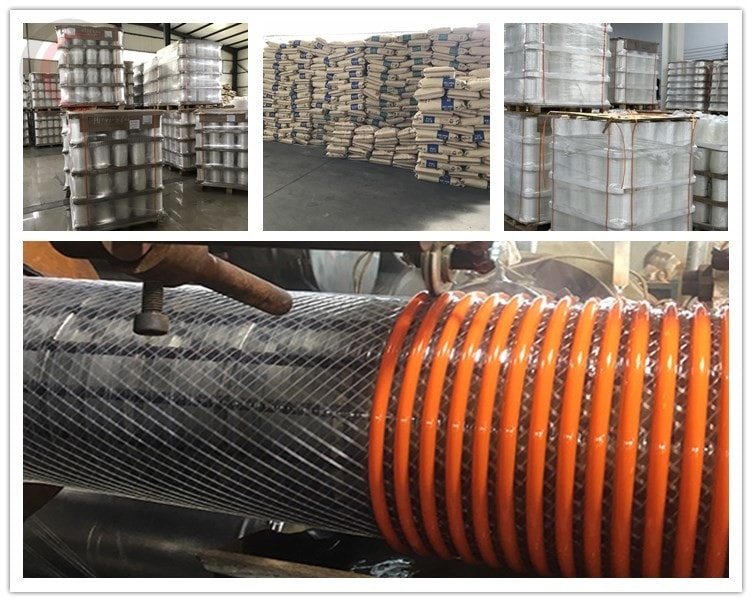 Material of Heavy Duty PVC Fabric Reinforced Suction Hose Corrugated